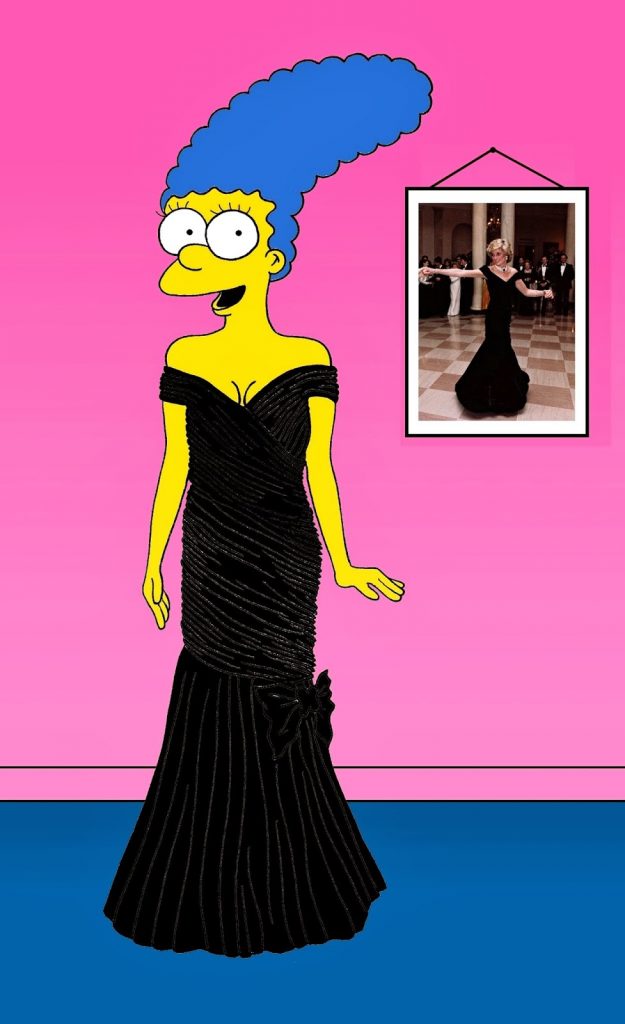 Marge Simpson como Lady Diana