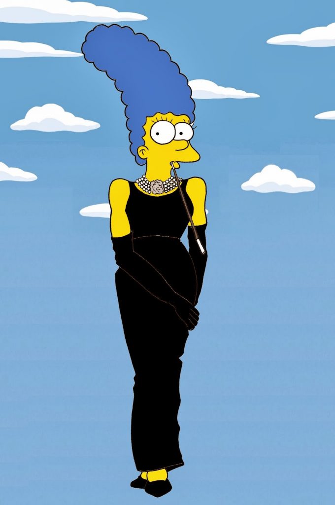 Marge Simpson como Audrey Hepburn (vestido Givenchy)