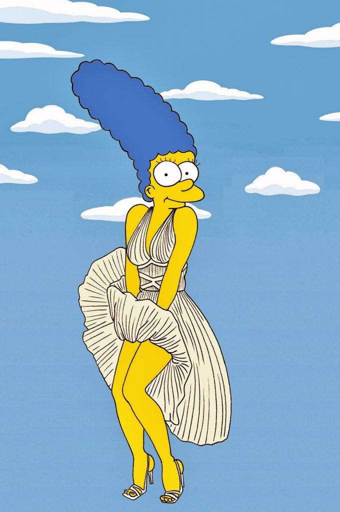 Marge Simpson como Marilyn Monroe na clássica cena de "O Pecado Mora ao Lado"