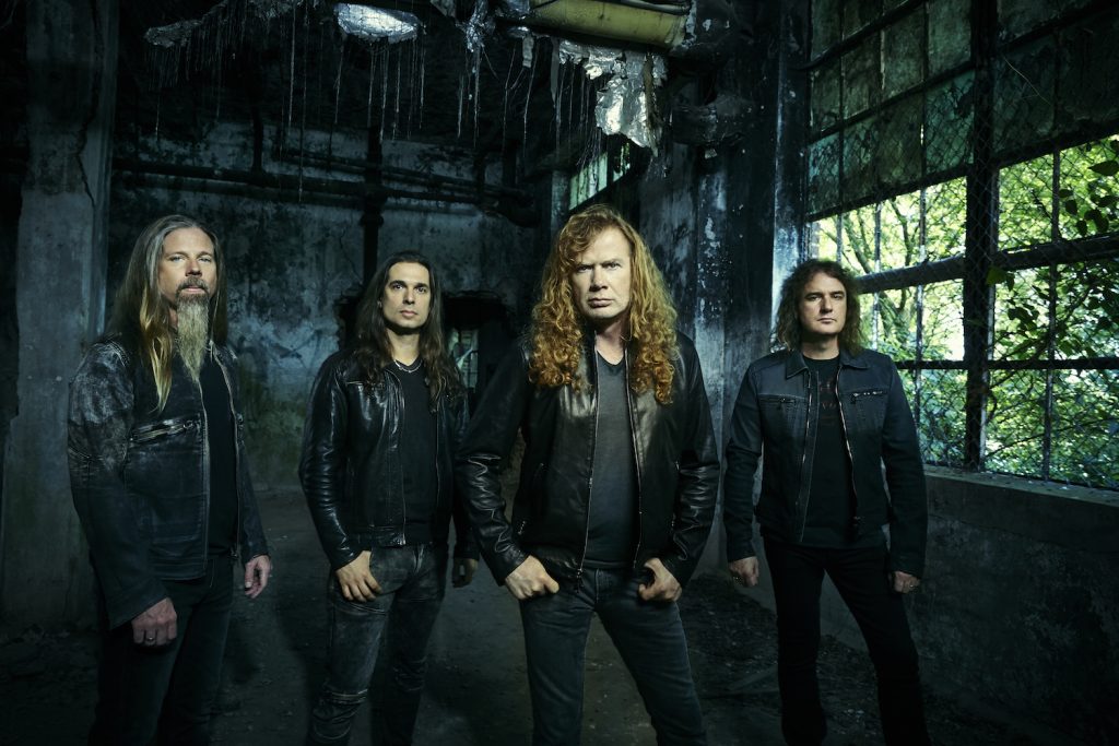 Megadeth: Chris Adler, Kiko Loureiro, Dave Mustaine e David Ellefson.